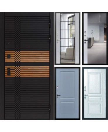 Входная дверь Дверной Континент серия Дизайн ДК-18 Черный Орех Каньон Дизайн